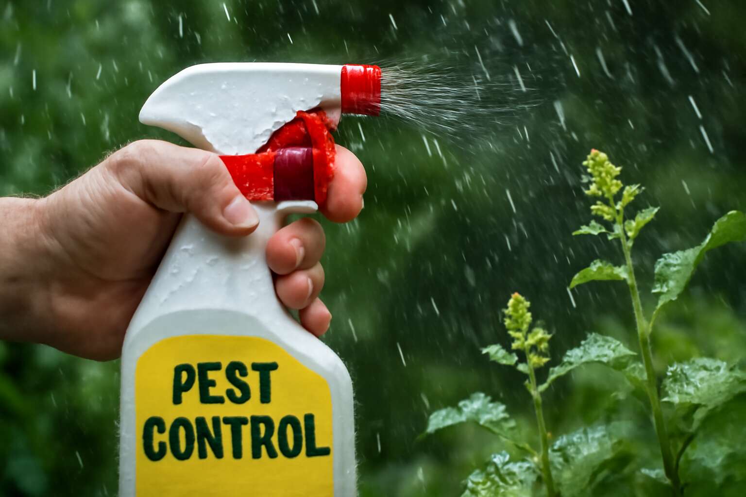can pest control spray in the rain